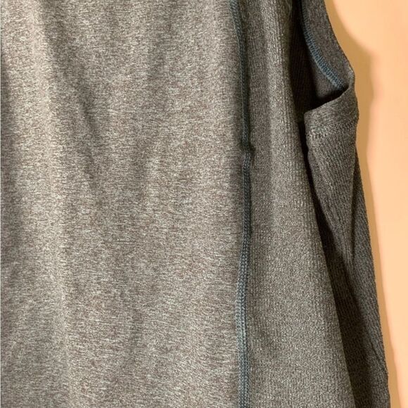 Members Mark Medium Astro Teal‎ Heather Soft Rib Cropped Tank Top - Picture 3 of 5